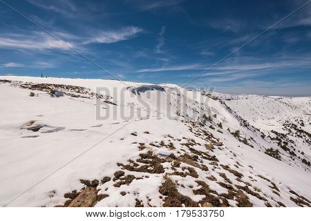 Winter Landscape Of Neila Lagoons Park In Burgos Demanda Mountain Range Castilla Y Leon Spain.