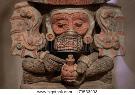 Mexico Oaxaca Santo Domingo monastery museum zapotec deity figure