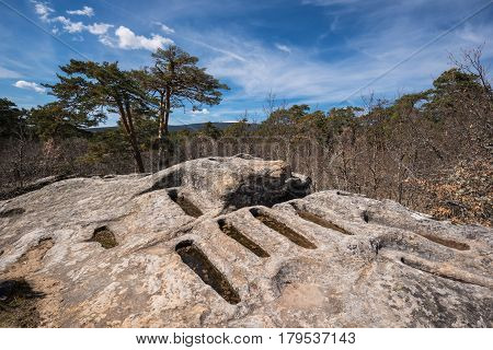 Cuyacabras Medieval Nineth Century Necropolis In Burgos Castilla Y Leon Spain.