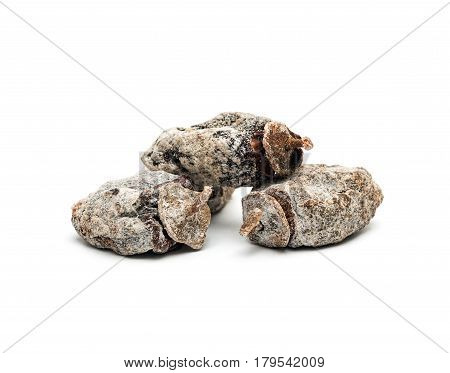 Dried persimmon fruits on white  background. Oriental sweets