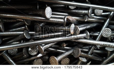 Detail of many metal nail for background