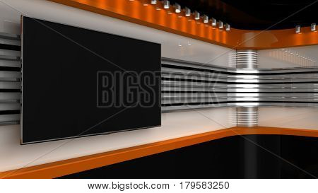 Tv Studio. Orange Studio. Backdrop For Tv Shows .tv On Wall. News Studio. The Perfect Backdrop For A