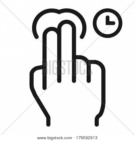 2 finger Press and hold line icon, touch and hand gestures, mobile interface vector graphics, a linear pattern on a white background, eps 10.