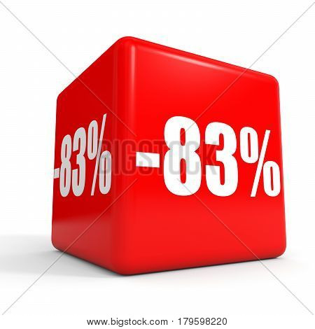 Eighty Three Percent Off. Discount 83 %. Red Cube.
