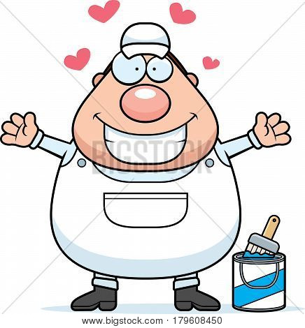 Cartoon Painter Hug