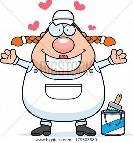 Cartoon Painter Hug