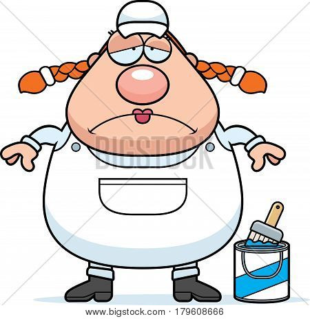 Sad Cartoon Painter
