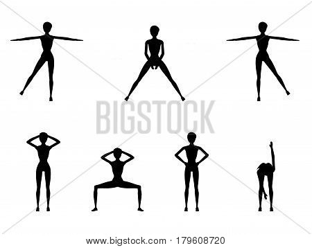 Girl Dioing Exercise on White Background Vector Illustration EPS10