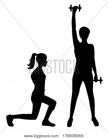 Girl Dioing Exercise on White Background Vector Illustration EPS10