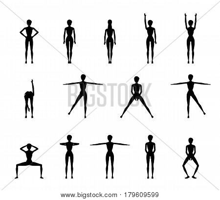 Girl Dioing Exercise on White Background Vector Illustration EPS10