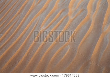 Pattern of Sand dunes of desert near Dubai