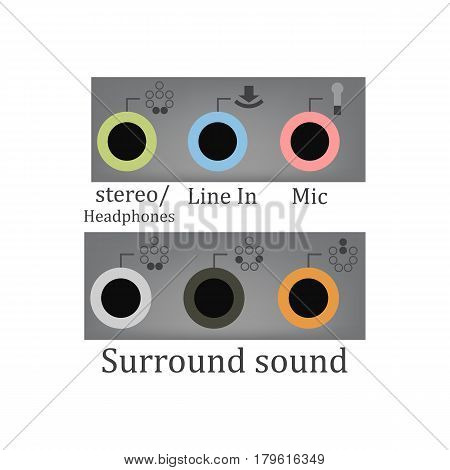 All sound input output on the white background. Vector illustration