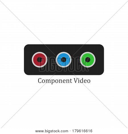 Component video illustration on the white background. Vector illustration