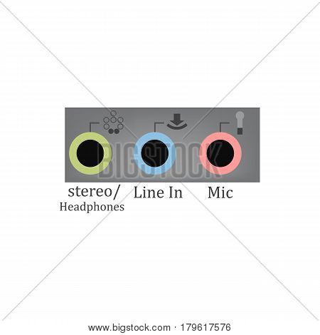 Sound input output on the white background. Vector illustration