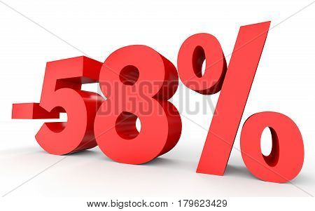 Minus Fifty Eight Percent. Discount 58 %.