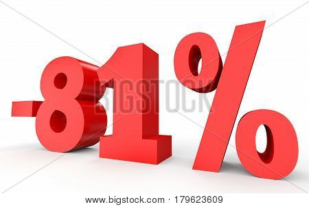 Minus Eighty One Percent. Discount 81 %.