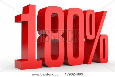 One Hundred And Eighty Percent. 180 %. 3D Illustration.