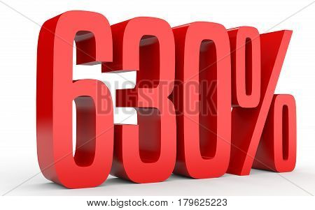 Six Hundred And Thirty Percent. 630 %. 3D Illustration.