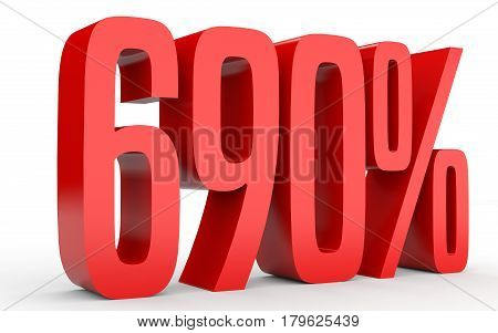 Six Hundred And Ninety Percent. 690 %. 3D Illustration.