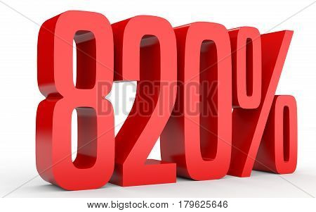 Eight Hundred And Twenty Percent. 820 %. 3D Illustration.
