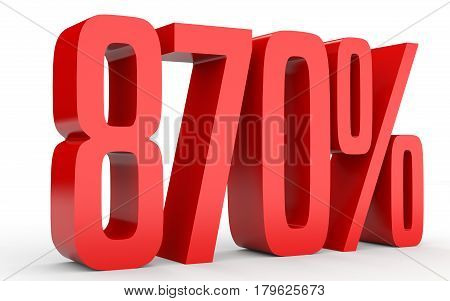 Eight Hundred And Seventy Percent. 870 %. 3D Illustration.