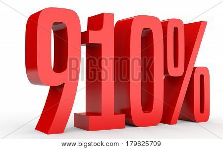 Nine Hundred And Ten Percent. 910 %. 3D Illustration.