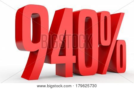 Nine Hundred And Forty Percent. 940 %. 3D Illustration.