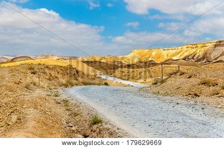 Gravel road in the Judaean Desert near the Dead Sea - Israel