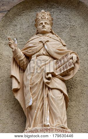Eguisheim France - july 23 2016 : pope Leon the nineth in the saint Pierre saint Paul church