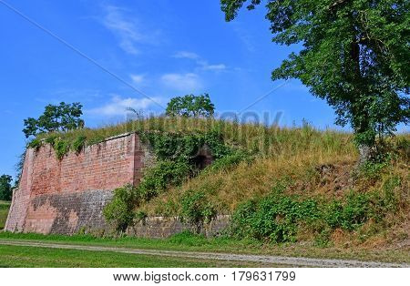 Neuf Brisach France - july 23 2016 : the fortification in summer