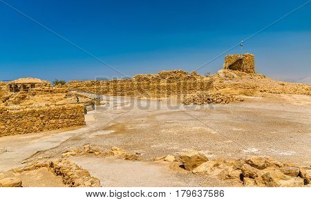 View on the ruins of the Masada fortress - the Judaean Desert, Israel