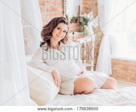 Beauty Pregnant Woman . Pregnant Belly. Beautiful Pregnant Woman Expecting Baby. Maternity concept. Baby Shower