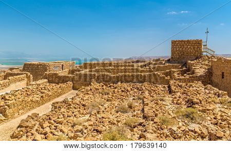 View on the ruins of the Masada fortress - the Judaean Desert, Israel
