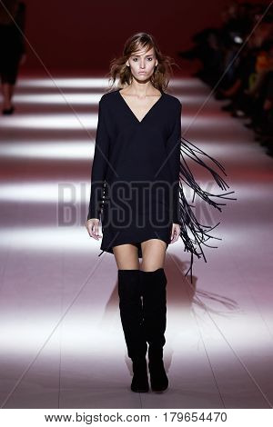 Kyiv, Ukraine - February 6, 2017: Models Walk The Runway During Fashion Show By A.m.g. Autumn/winter