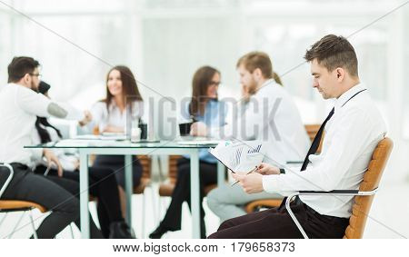 financial Manager background business meeting business partners. the photo has a empty space for your text.