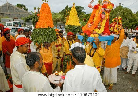 Hindu Celebration Of Pandiale At Saint Andre On La Reunion