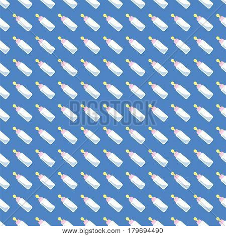 Seamless baby background for use in design, web site, packing, textile, fabric.Babys bottle pattern.