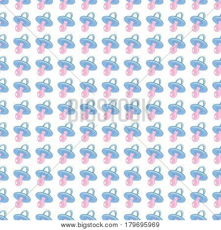 Seamless baby background for use in design, web site, packing, textile, fabric.Baby's dummy pattern.