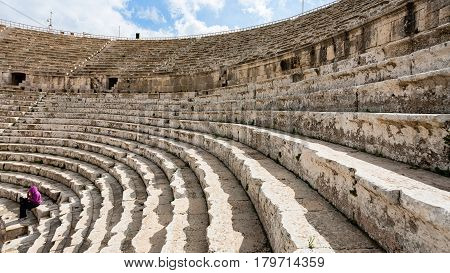 Roman Large South Theatre In In Gerasa Town