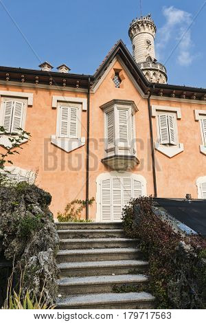 Varese (Lombardy Italy): Giardini degli Estensi historic park at october: Villa Mirabello