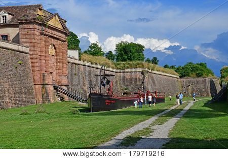 Neuf Brisach France - july 23 2016 : the fortification in summer