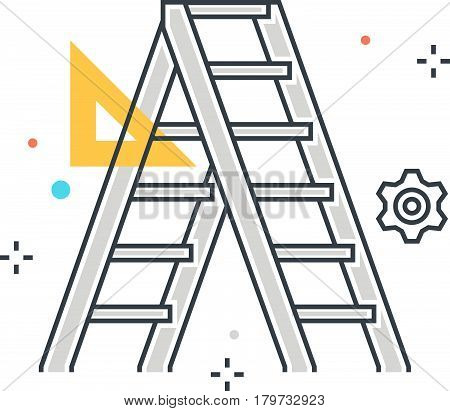 Color Line, Laddar Concept Illustration, Icon