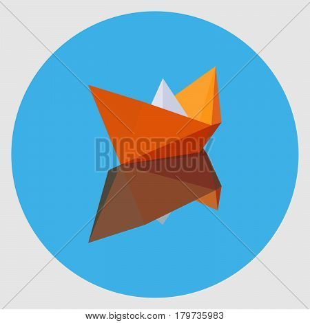 Orange Paper Boat With The Reflection