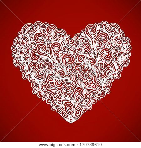 Happy Valentine's Day card with beaytiful bright heart