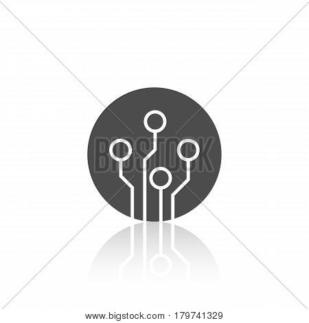 Circuit Board Technology Icon On A White Background