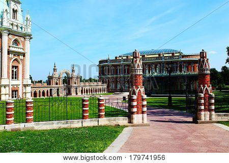 The gate of the Palace in Tsaritsyno in Moscow
