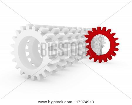 3D lidské červené Gear