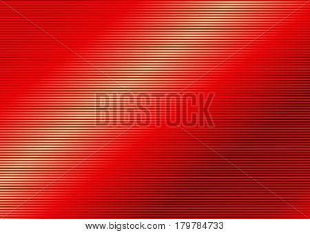 Abstract red striped lined horizontal glowing background. Scan screen. Technological futuristic card with stripes. Vector illustration.