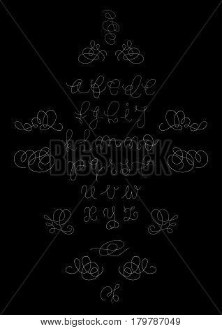 Vector handwritten brush script. White letters on chalkboard background.