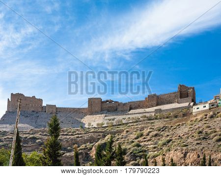 Blue Sky Over Kerak Castle In Joordan